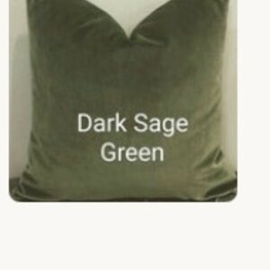 Dark Sage Green Velvet Pillow